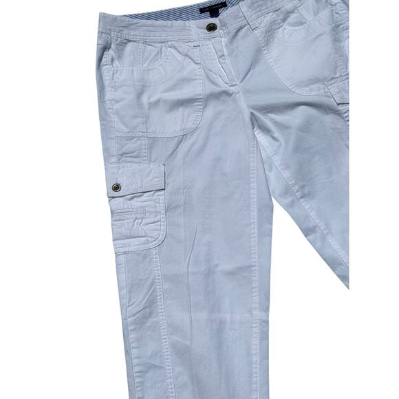 Tommy Hilfiger Cropped Cargo Pants Women’s 10 White 100% Cotton Lightweight - Picture 10 of 16
